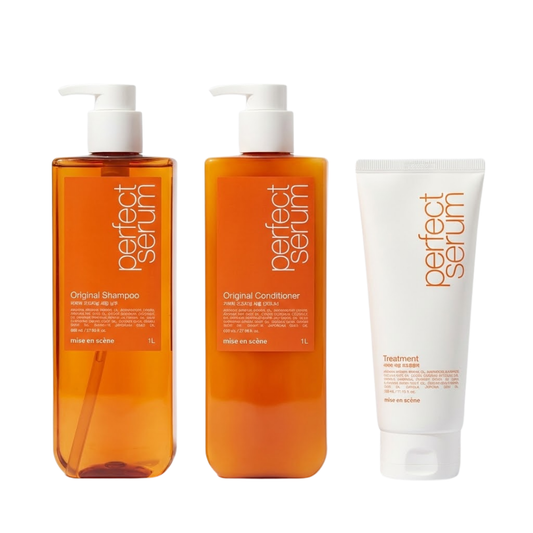 Mise en Scène - Perfect Serum Kit (Shampoo 1000ml + Condicionador 1000ml + Máscara 330ml)